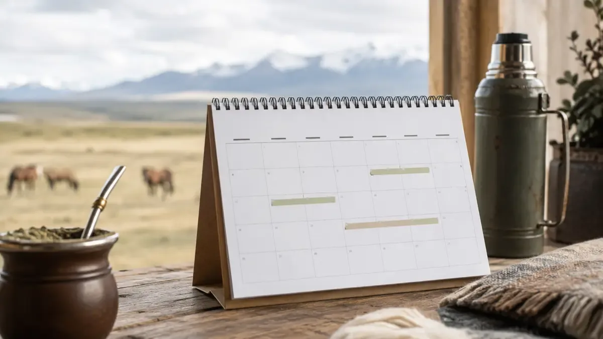 Calendario ilustrado de feriados argentinos 2026